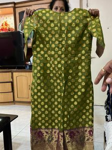Green Silk Brocade Kurta