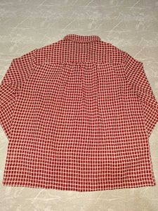 Red Checkered Long Sleeve Blouse