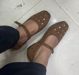 Brown Mary Jane Flats