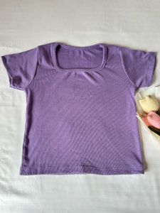 Lavender Ribbed Square Neck Top 💜