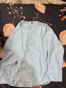 Light Blue Mandarin Collar Kurta Shirt
