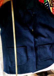 Navy Blue Wool Coat