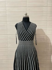 Calvin Klein Chic Striped Knit V-Neck Dress