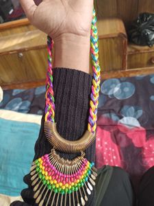 Colorful Braided Statement Necklace