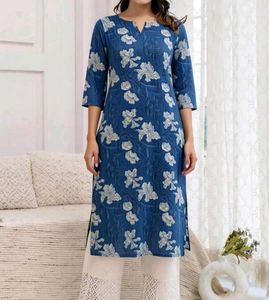 Blue Floral Print Kurta