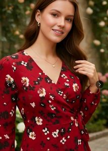Berrylush Women V-Neck Wrap Mini Dress