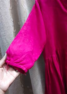 Vibrant Pink Tiered Tunic Top