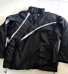 Heavy-Duty Black Puffer Windbreaker