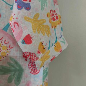 Vibrant Floral Print Button-Up Top