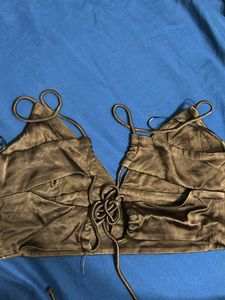 Zara brown satin top