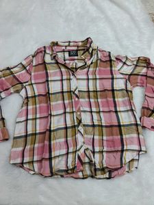 Pink Plaid Button-Down Shirt