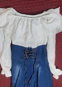 Denim Frill Dress
