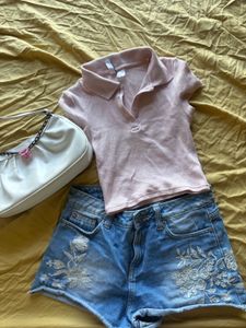 Pink Polo Top