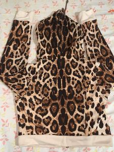 Animal print crop jacket