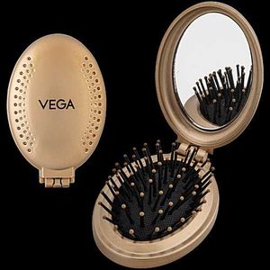 Vega Foldable Hair Brush Comb with mirror