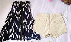 Khaki Cargo Shorts With Beautiful Tank Top