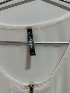 Sheer Sleeveless Top with Zipper Detail