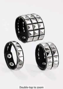 Punk goth emo studded leather bracelet Set