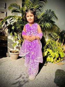 Adorable Purple Printed Outfit