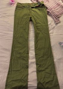 Olive Green Flared Pants