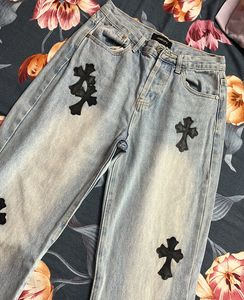 Printed Mid Rise Denims