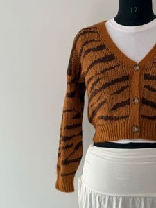 Tiger Print Cardigan