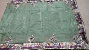 Elegant Green Saree with Embellishment