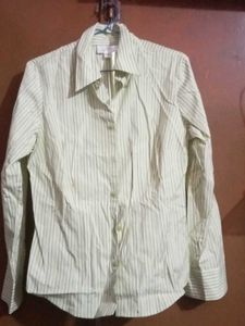oversized Striped Button-Up Shirt girls