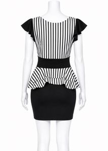 Chic Striped Peplum Dress
