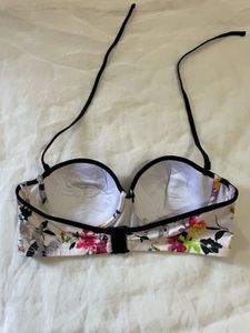 Floral Print Strapless Bikini Top