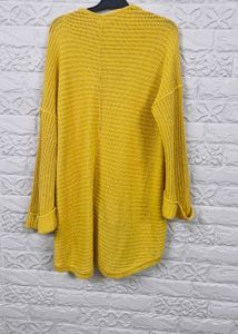 Chic Yellow V-Neck Knit Sweater