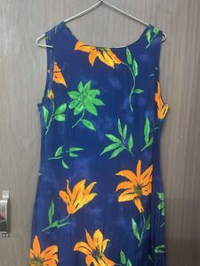 branded Navy Blue Floral Maxi Dress for M &amp;L