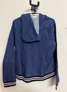 Denim Lace-Up Hoodie