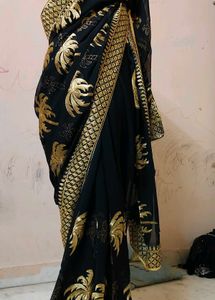 Black &amp; Gold Embroidered beautiful 😍 saree