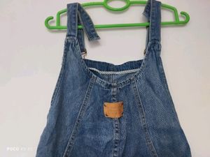 Distressed Denim Overalls