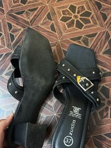 Stylish Black Embellished Sandals