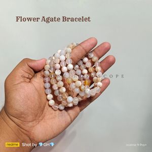 Flower Agate Unisex Bracelet