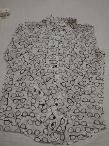 Glasses Print Button-Down Shirt