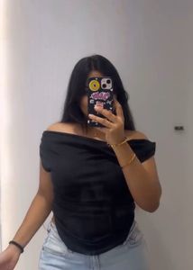 Off-Shoulder Black Top