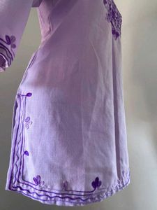 Elegant Lavender Embroidered Kurta
