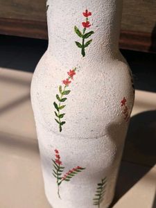 Hand-Painted Floral Bottle Vase