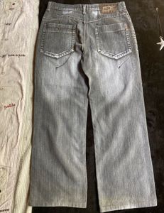 baggy unisex y2k grey wash jeans