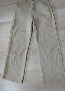 Khaki Wide-Leg Trousers