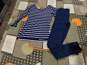 Striped Top & Pants Set
