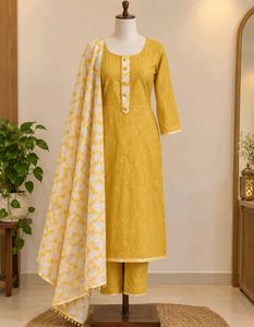 Yellow Kurta Set with Dupatta