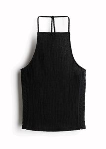 272510. Chic Black Knit Halter Top