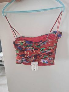 Zara Floral Print Strapless Dress