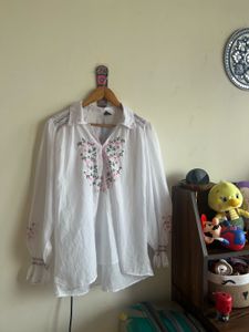 White Embroidered Blouse