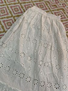 White Eyelet Maxi Skirt