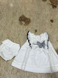 Adorable White Baby Dress & Bloomers Set